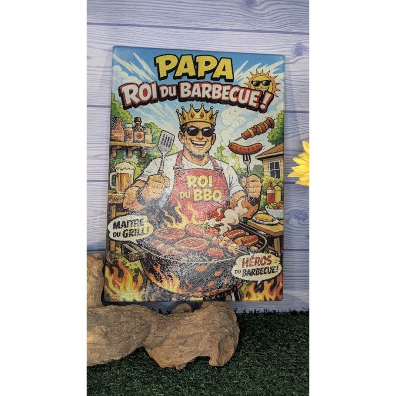 Planche à découper Papa roi du barbecue