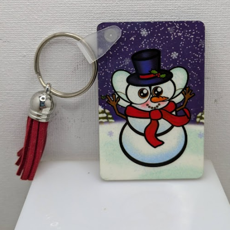 Porte clés Bonhomme de neige - Pain d'épices